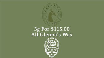 The Shady Grove Dispensary Glenna's Wax 3g For $115