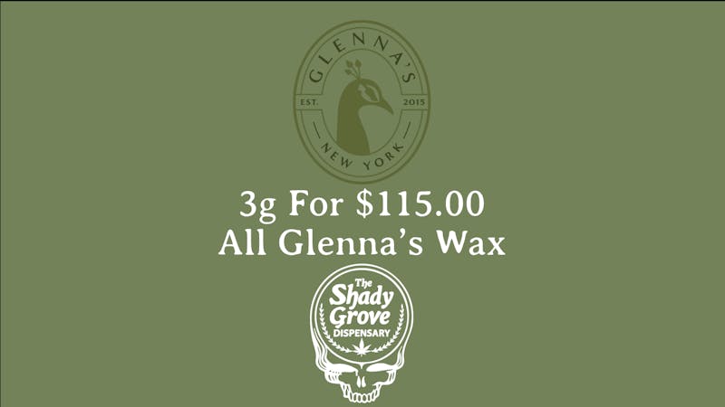 The Shady Grove Dispensary Glenna's Wax 3g For $115