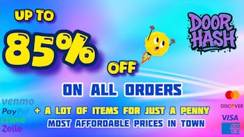 Doorhash Up To 85% Off On All Orders + Tiers Available