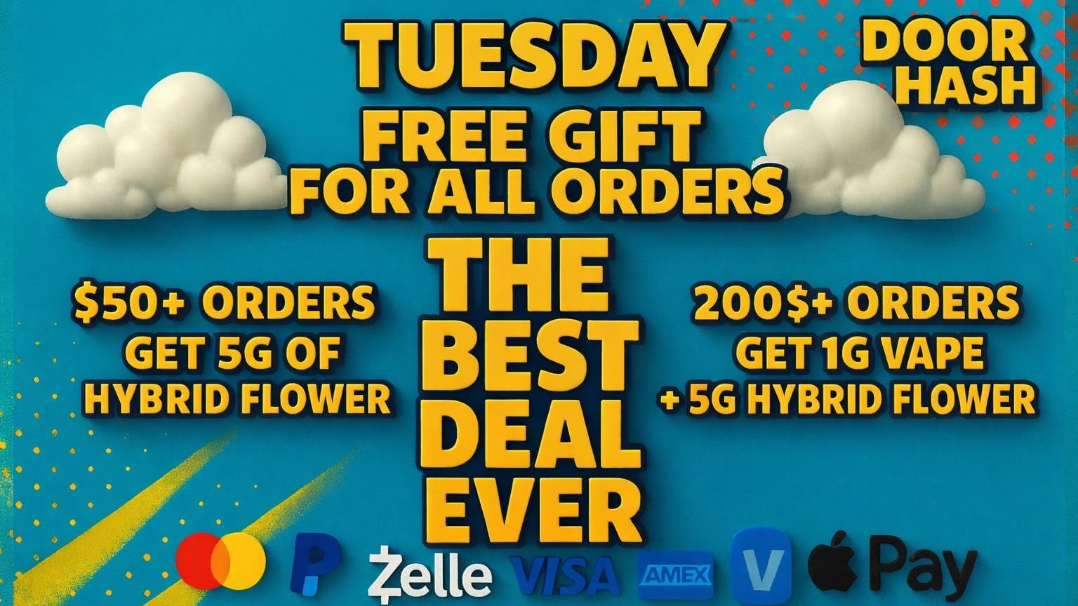 Doorhash Get 5G Of Flower,Vape Pen & Preroll On Tuesday