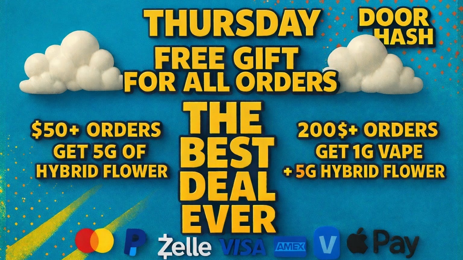 Doorhash Get 5G Of Flower,Vape Pen & Preroll On Thursday