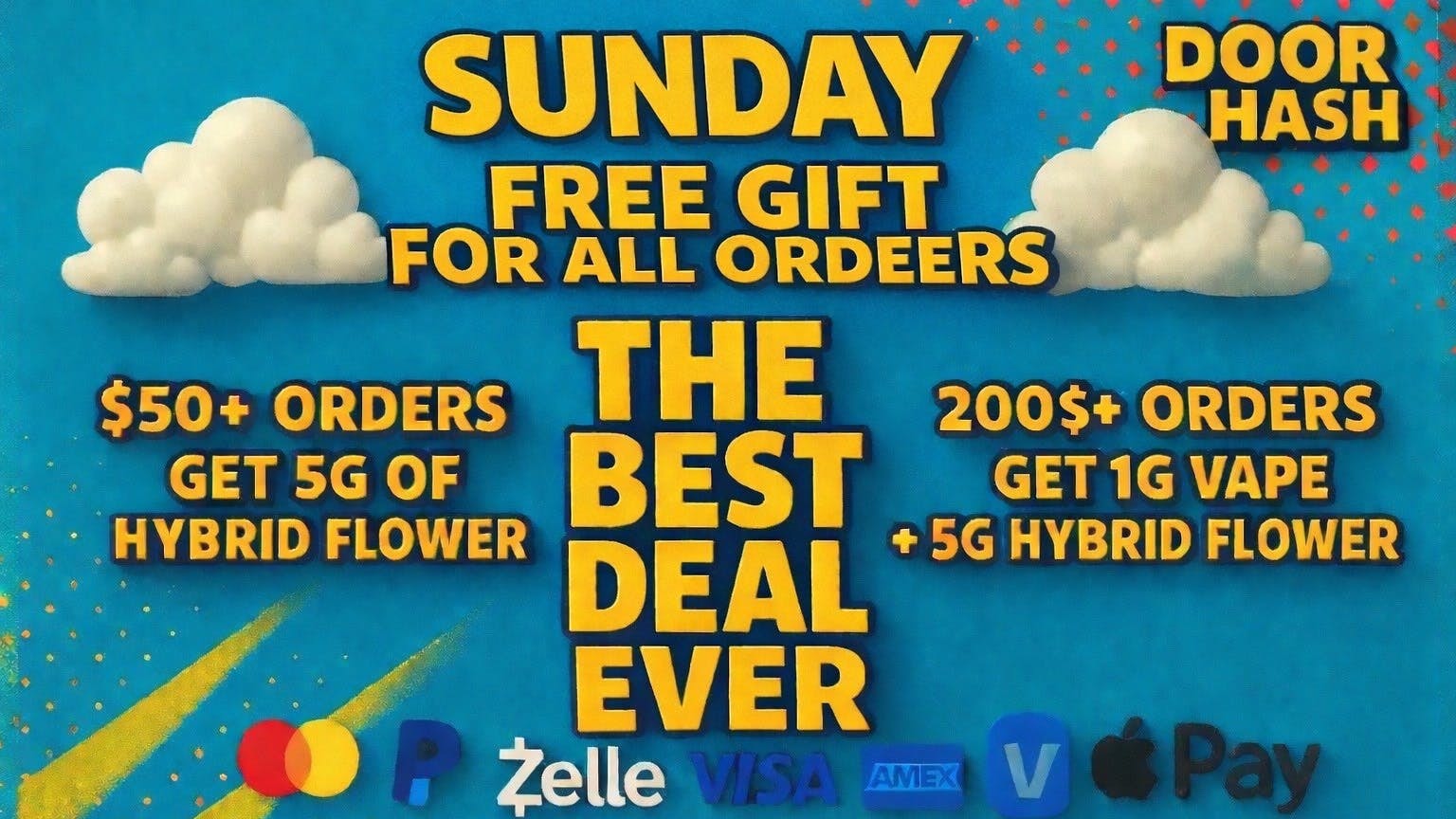 Doorhash Get 5G Of Flower,Vape Pen & Preroll On Sunday