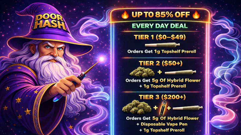 Doorhash Get 5G Of Flower, Vape Pen & Preroll On Sunday