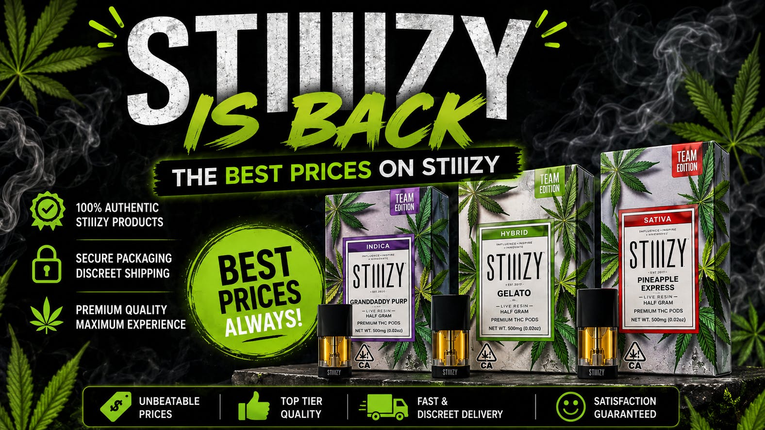 Doorhash 😮Stiiizy Cheapest Prices are Back😮