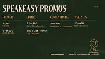 Speakeasy Dispensary Speakeasy Ward Promos