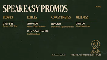 Speakeasy Dispensary Speakeasy Ward Promos
