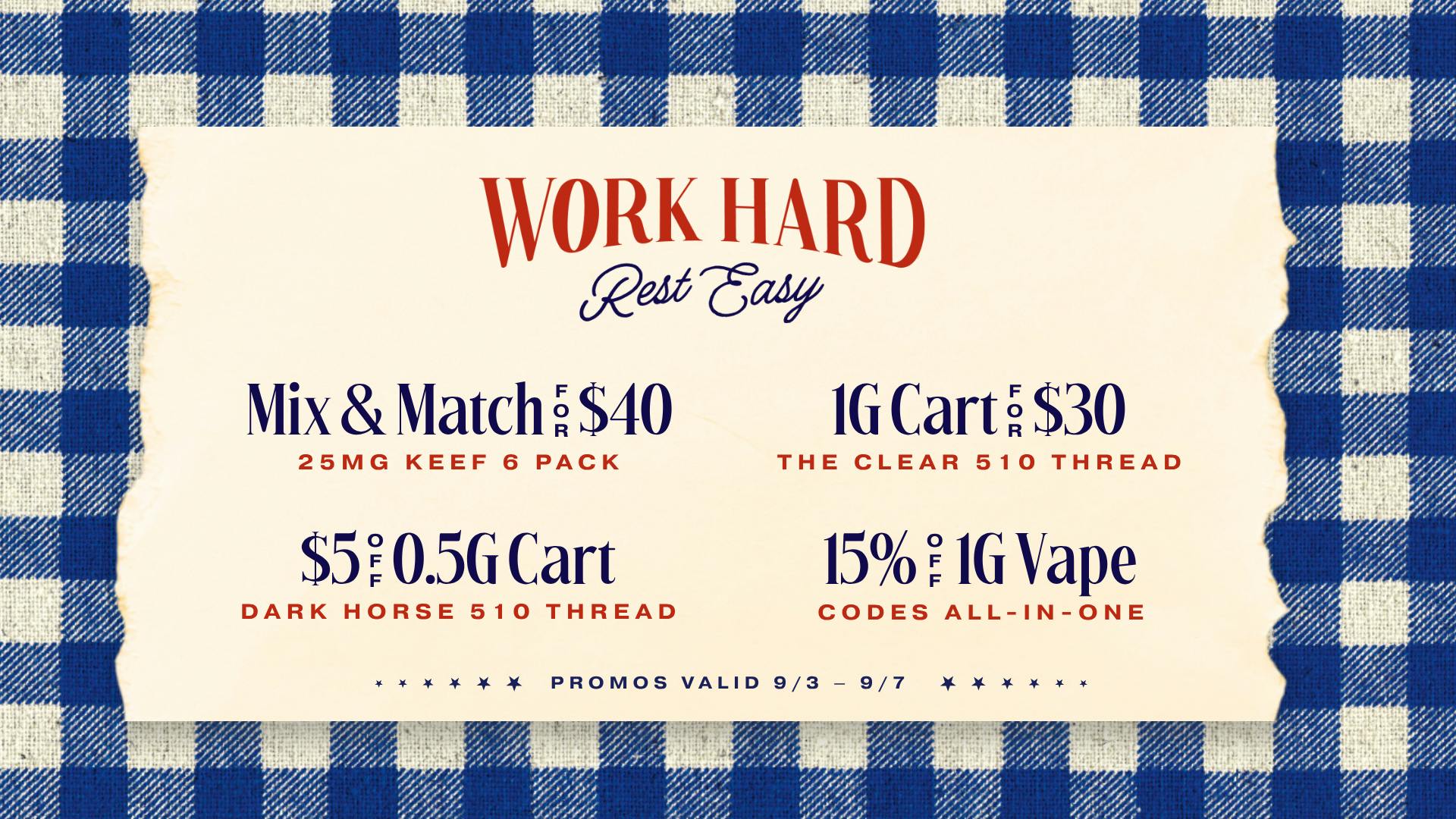 Speakeasy Dispensary Labor Day Promos at Speakeasy Ward!