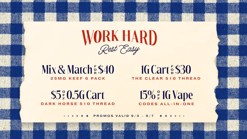 Speakeasy Dispensary Labor Day Promos at Speakeasy Ward!