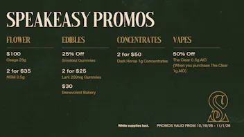 Speakeasy Dispensary - Brinkley Speakeasy Promos