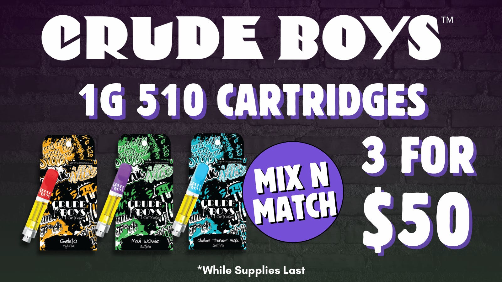 Canna Provisions Holyoke ⭐️Crude Boys 510 Carts