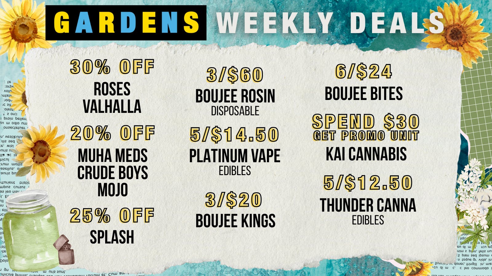 Urban Gardens Weekly Deals 8/20 - 8/27