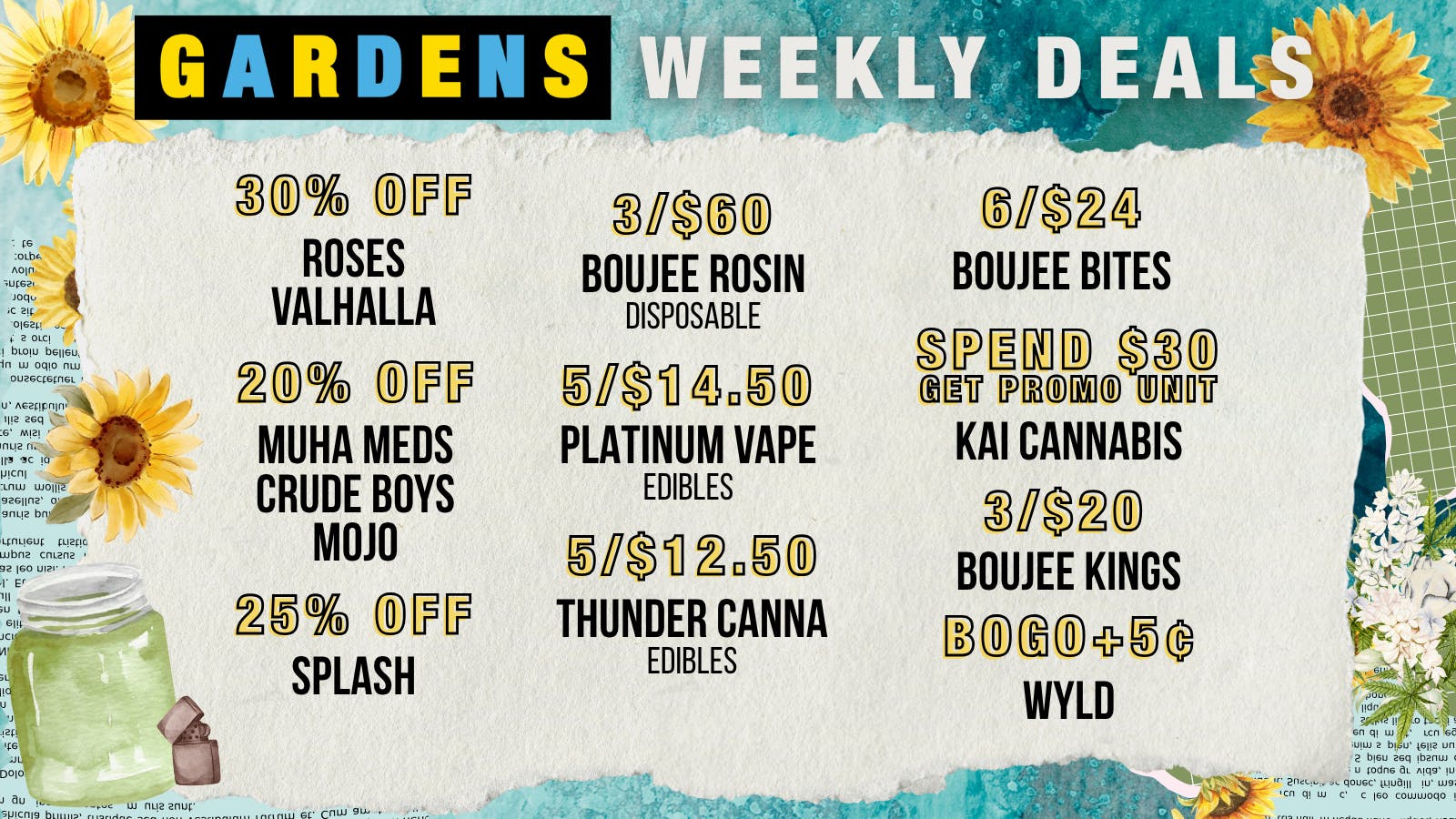 Courtside Gardens Weekly Deals 8/20 - 8/27