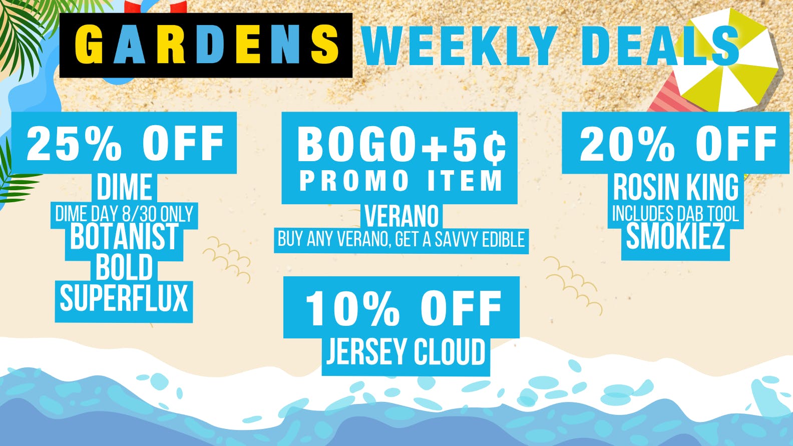 Garfield Gardens Dispensary Weekly Deals 8/27 - 9/3