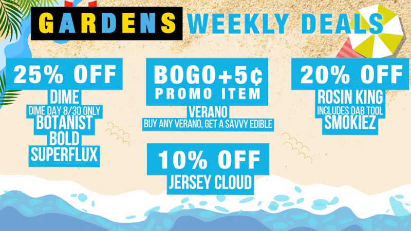Garfield Gardens Dispensary Weekly Deals 8/27 - 9/3