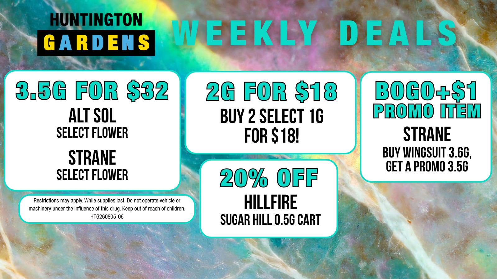 Huntington Gardens Weekly Deals 9/3 - 9/10