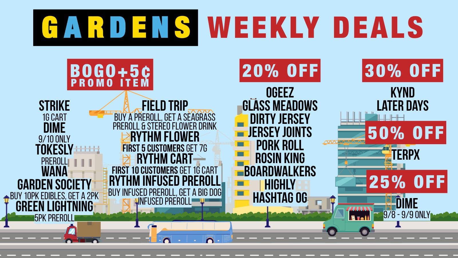 Garfield Gardens Dispensary Weekly Deals 9/3 - 9/10