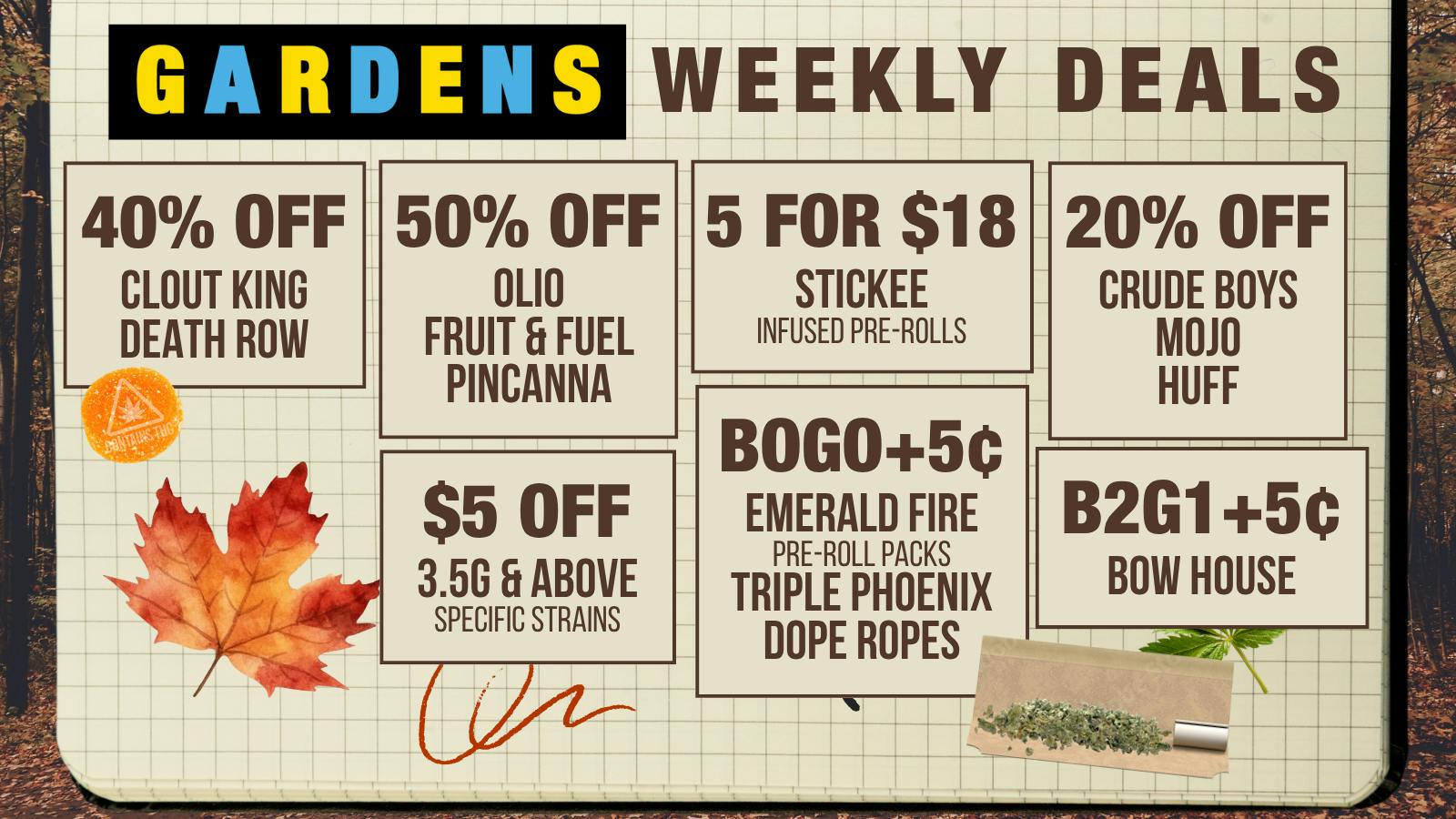 Urban Gardens Weekly Deals 9/17 - 9/24