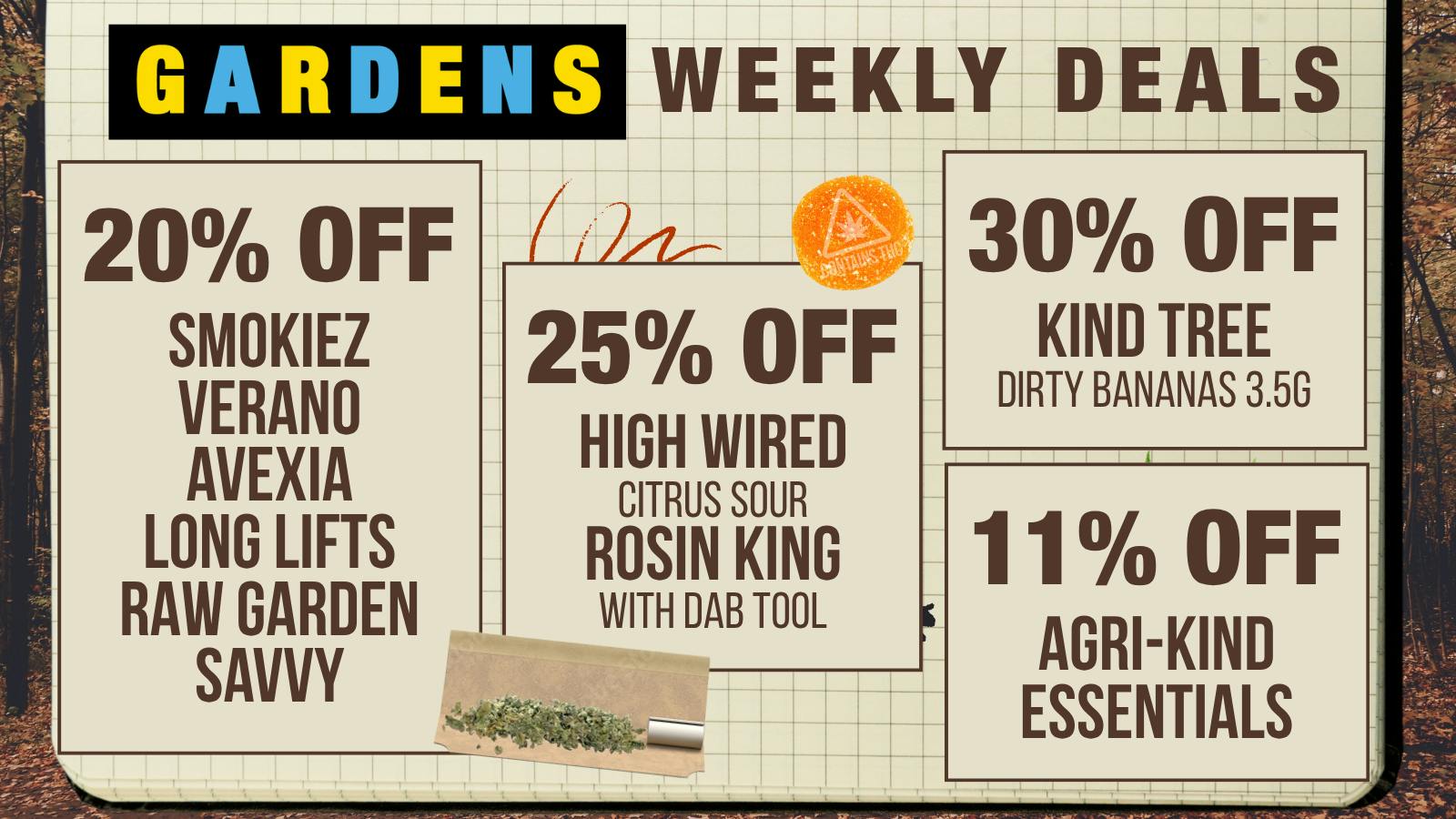 Garfield Gardens Dispensary Weekly Deals 9/17 - 9/24