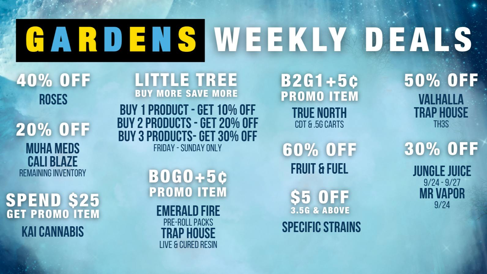 Urban Gardens Weekly Deals 9/24 - 10/1