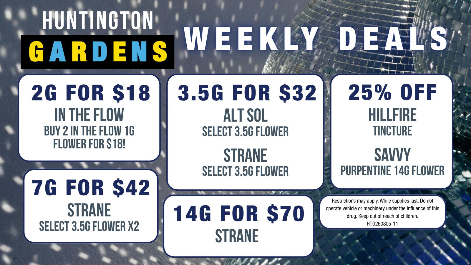 Huntington Gardens Weekly Deals 9/24 - 10/1