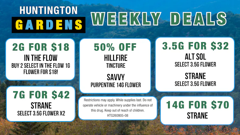 Huntington Gardens Weekly Deals 10/1 - 10/8
