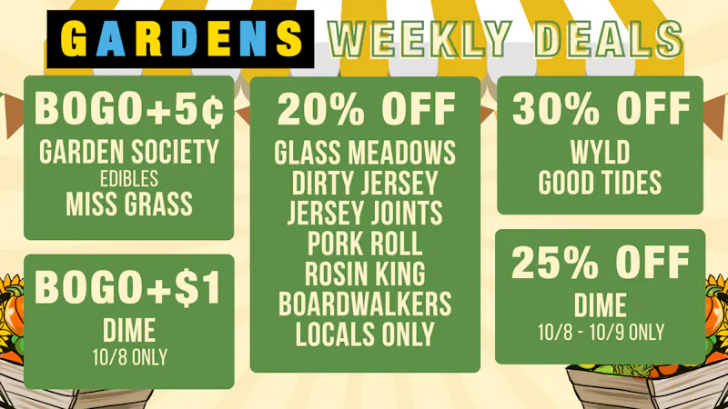 Garfield Gardens Dispensary Weekly Deals 10/8 - 10/15