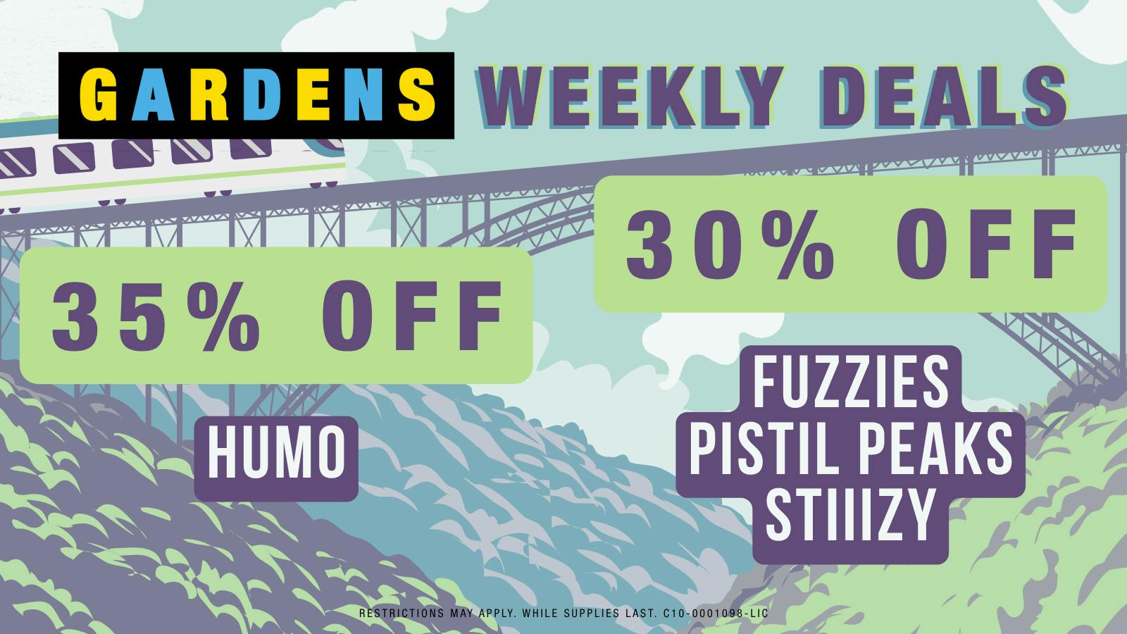 GARDENS DISPENSARY RELEAF ON VINE Weekly Deals 10/15 - 10/22