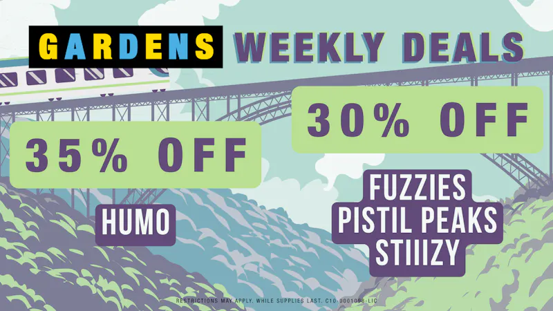 GARDENS DISPENSARY RELEAF ON VINE Weekly Deals 10/15 - 10/22