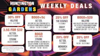 Huntington Gardens Weekly Deals 10/29 - 11/5
