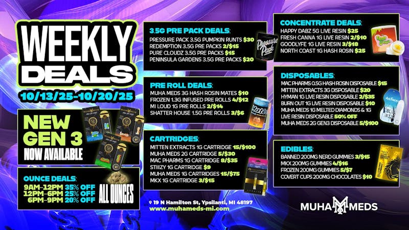 Muha Meds Ypsilanti - Recreational SUNDOWN SMOKE SESH! 6PM-9PM ONLY!