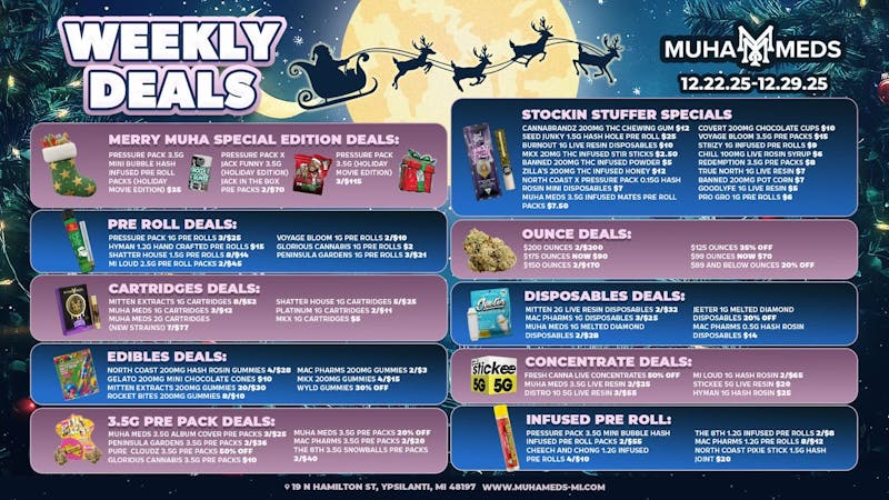 Muha Meds Ypsilanti - Recreational THE CHRISTMAS TREE SMELLS DANK THIS YEAR! 2:30PM-6