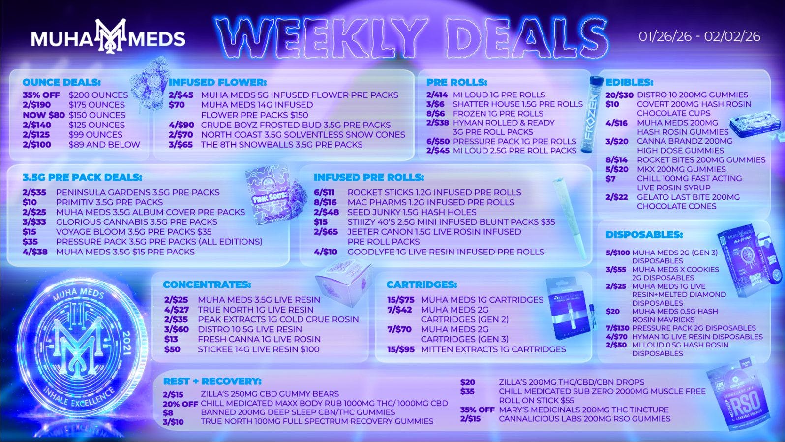 Muha Meds Ypsilanti - Recreational MUHA MEDS WEEKLY DEAL DROP! 1/26/26-02/02/26 ONLY!
