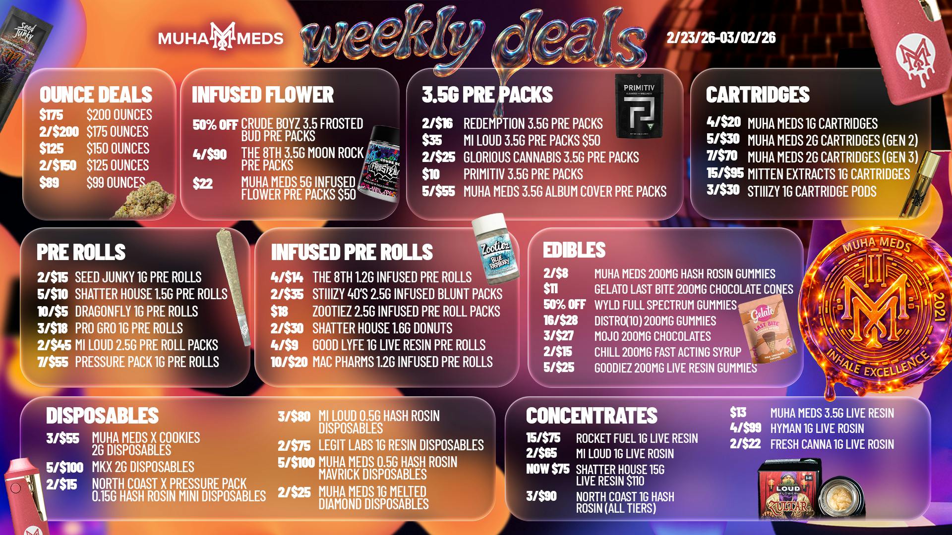 Muha Meds Ypsilanti - Recreational MUHA MEDS WEEKLY DEAL DROP! 2/23-03/02 ONLY!