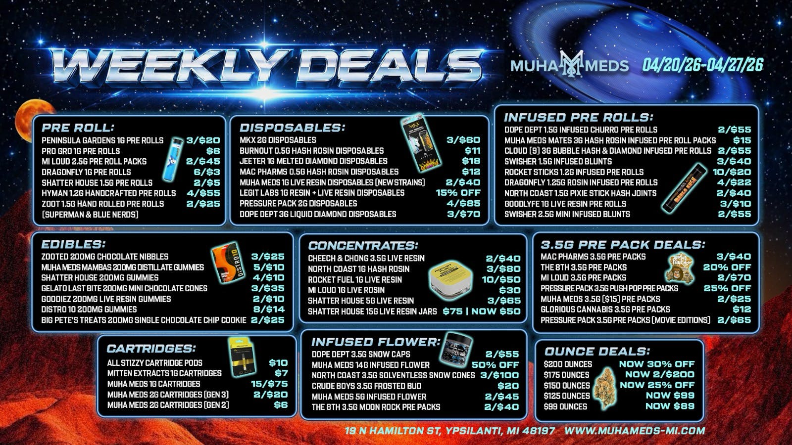 Muha Meds Ypsilanti - Recreational NO ONE’S GOT IT LIKE US. 115 STRAINS OF PRE PACK O