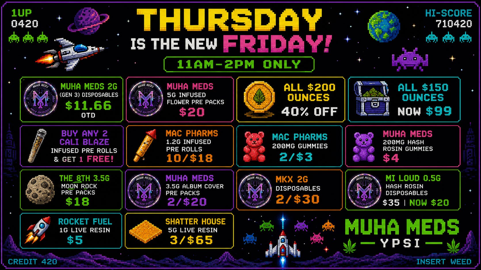 Muha Meds Ann Arbor - Recreational Delivery THURSDAY IS THE NEW FRIDAY! 11AM-2PM ONLY!