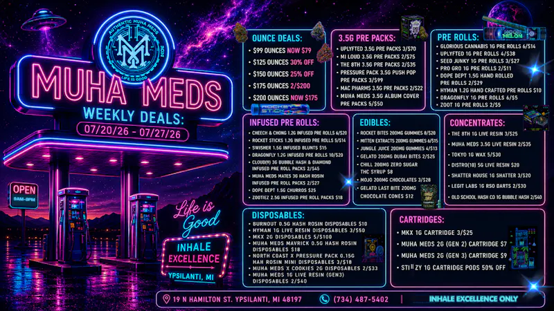 Muha Meds Ypsilanti - Recreational TUESDAY IS THE NEW MONDAY 9AM TO 1PM ONLY