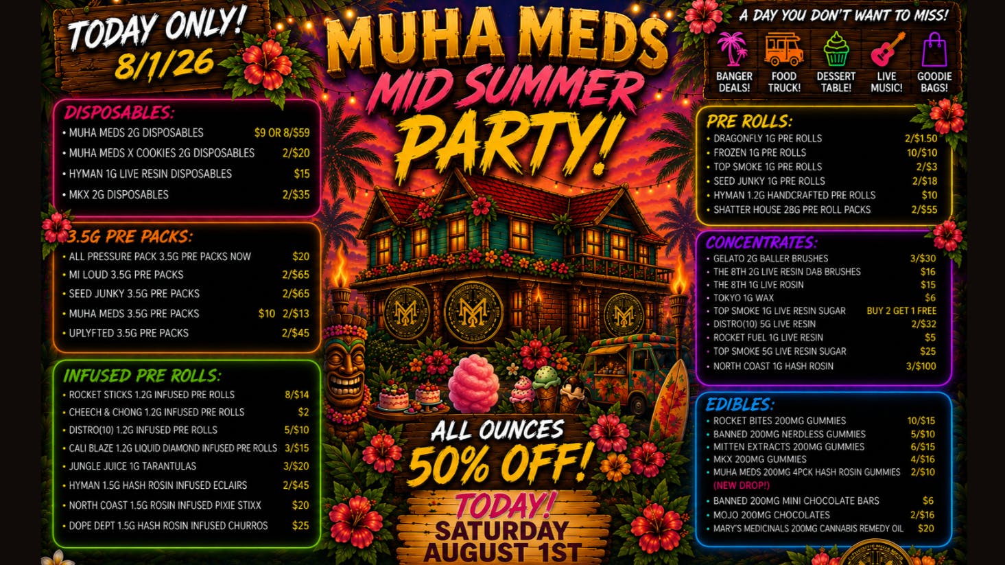 Muha Meds Ypsilanti - Recreational TODAY ONLY MID SUMMER PARTY! 9AM-9PM