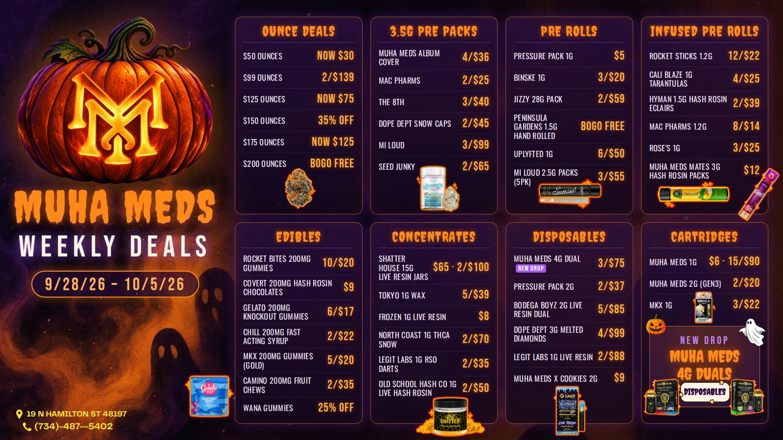 Muha Meds Ypsilanti - Recreational WEEKLY DEAL DROP! 9/28-10/5