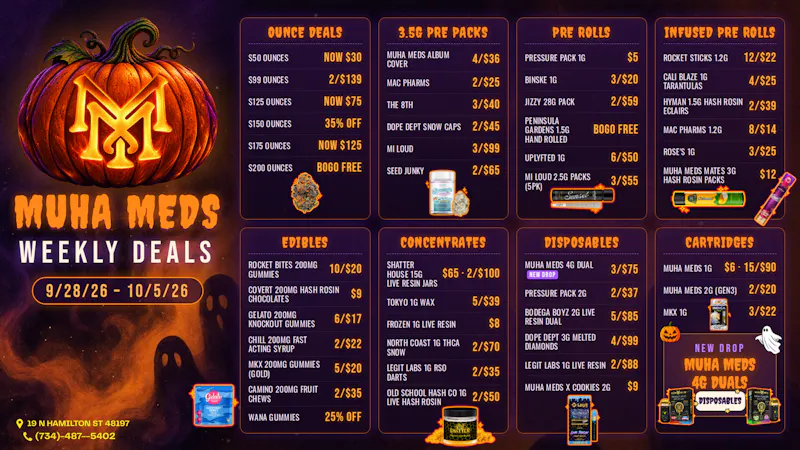 Muha Meds Ypsilanti - Recreational WEEKLY DEAL DROP! 9/28-10/5