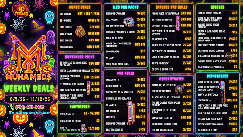 Muha Meds Ypsilanti - Recreational IT’S ALWAYS FOR YOU! ALL DAY DEALS!