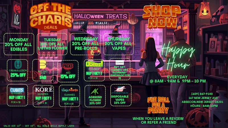 Off The Charts - New Jersey OFF THE CHARTS WEEKLY DEALS. FIRST TIME 35% OFF