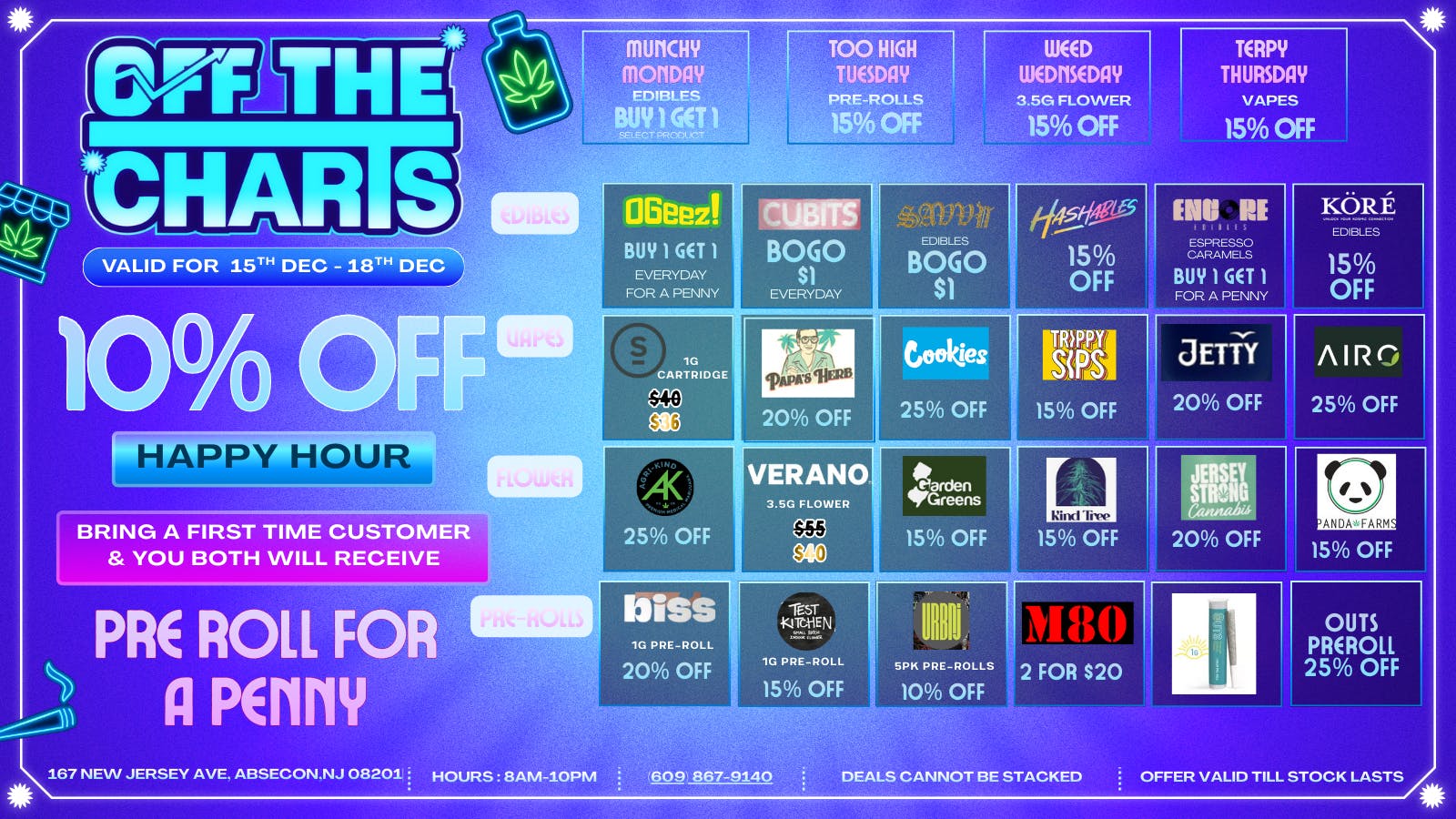 Off The Charts - New Jersey FTP 25% OFF!!!! WEEK DAY DEALS