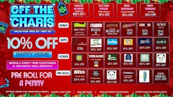 Off The Charts - New Jersey HAPPY HOLIDAZE!! FTP 25% OFF!!!! WEEK DAY DEALS