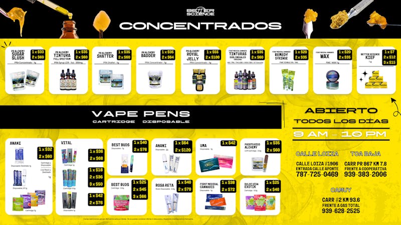 Better Science - Camuy 🚀 OFERTAS DE CONCENTRADOS Y VAPORIZADORES💨