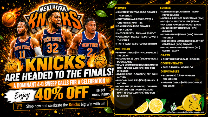 Lemon 22 🏀 Knicks Sweep Special — 40% OFF Select Menu!!!
