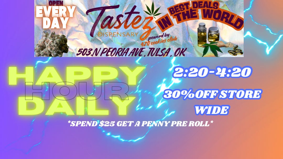 420 Cookies Club Happy Hour 30% off 2:20-4:20 Every day