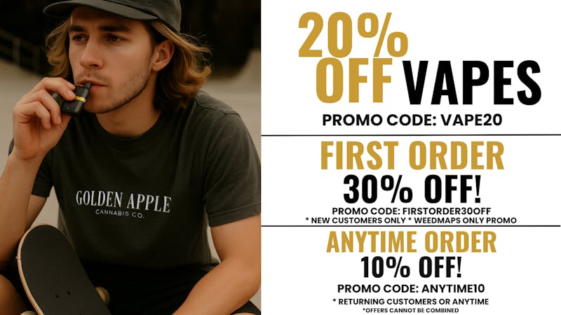 Golden Apple Cannabis Co. Vapes 20% Off All Vapes-No minimum