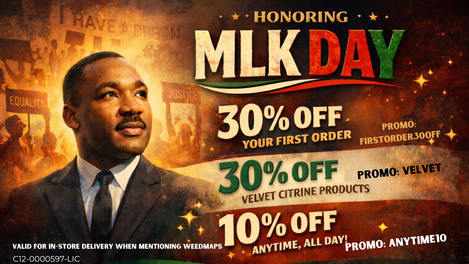 Golden Apple Cannabis Co. MLK DAY! 30% OFF First Order • 10% OFF Anytime