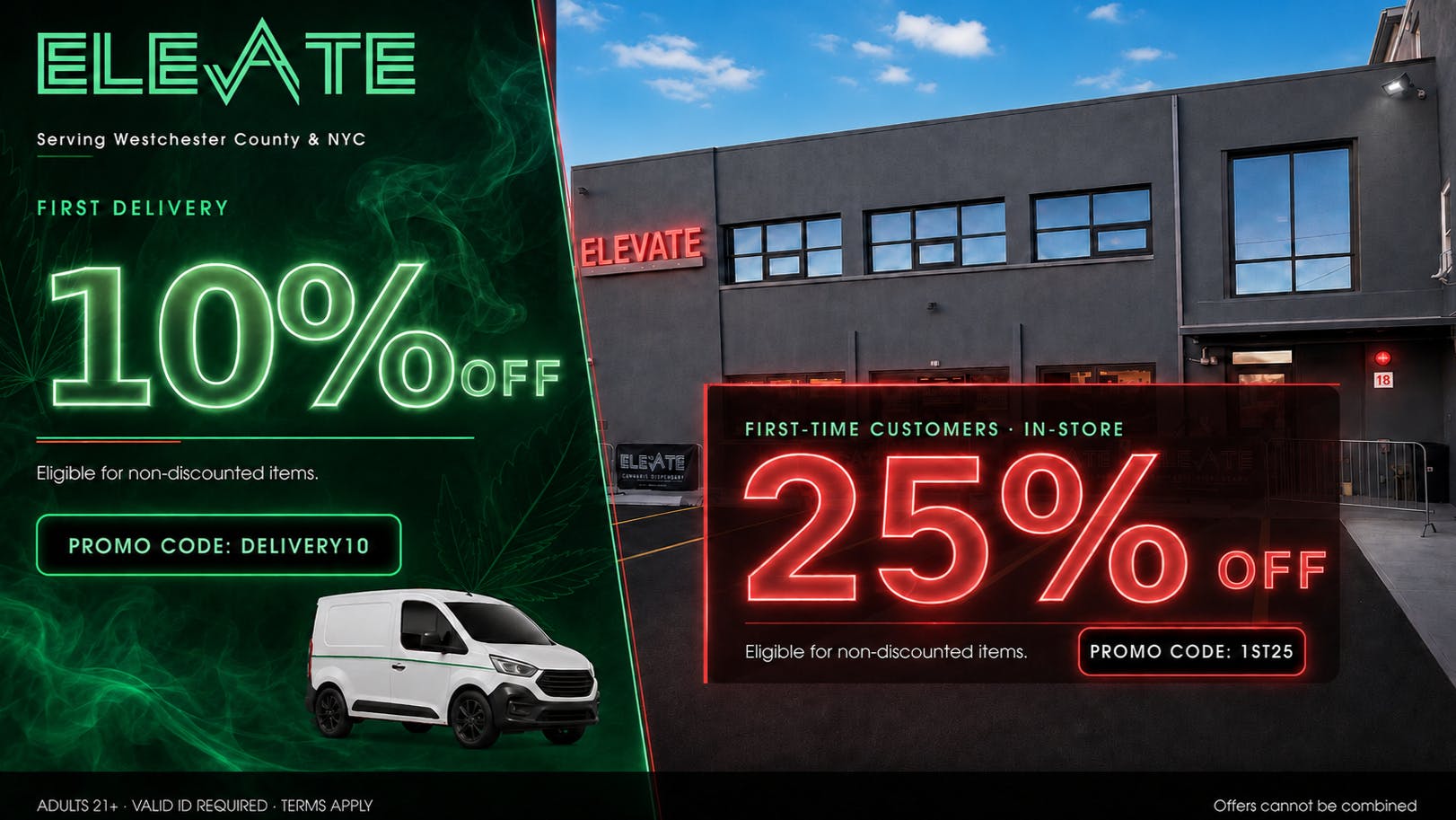 Elevate Cannabis Dispensary 25% Off First Time Customer