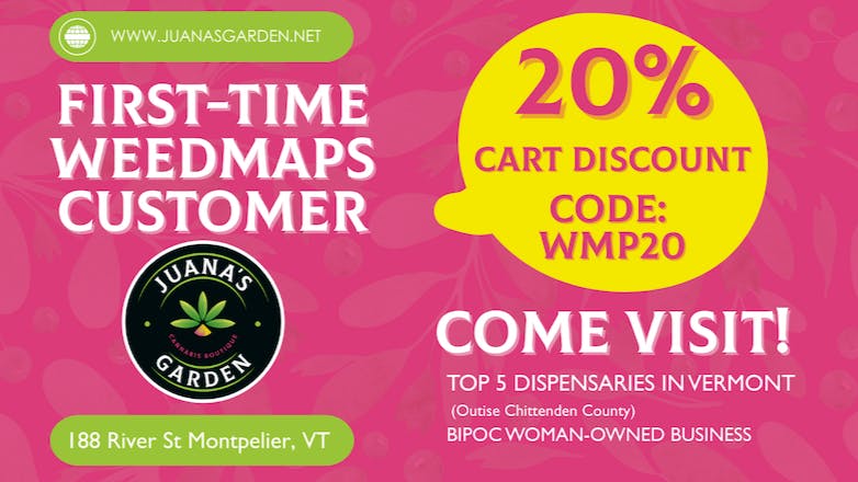 Juana's Garden Cannabis Boutique First-Time Weedmaps Customer Discount